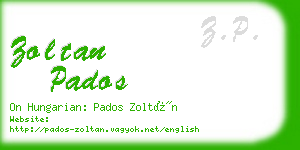 zoltan pados business card